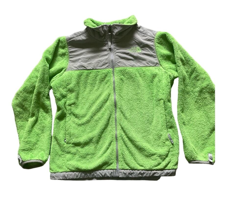 TheNorthFace Bright Green Denali Full Zip Youth Girls Jacket Large14/16 Dopamine